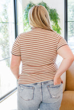 Load image into Gallery viewer, Nostalgic Note Striped Mock Neck Top