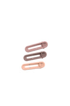 Load image into Gallery viewer, Oval Hair Clips Set of Three In Shades of Brown