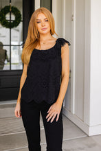Load image into Gallery viewer, Parisian Stroll Lace Blouse in Black