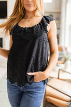 Load image into Gallery viewer, Parisian Stroll Lace Blouse in Black