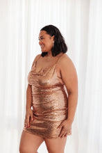 Load image into Gallery viewer, Shining in Sequins Dress in Gold