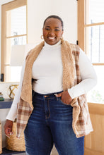 Load image into Gallery viewer, Snug And Stylish Plaid Fur Lined Wide Collar Vest