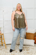 Load image into Gallery viewer, Stayin' Alive V-Neck Sequin Tank in Gold
