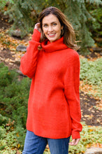 Load image into Gallery viewer, Steady Pace Roll Neck Sweater In Red