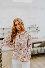 Load image into Gallery viewer, Stella Notched Neck Floral Long Sleeve Blouse