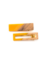 Load image into Gallery viewer, Two Tone Hair Clip Set in Yellow
