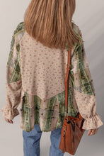 Load image into Gallery viewer, LDC Boho Floral Plaid Patchwork Distressed Shacket
