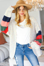 Load image into Gallery viewer, Multi Color Oversized Sweater Open Cardigan
