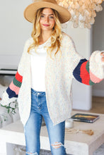 Load image into Gallery viewer, Multi Color Oversized Sweater Open Cardigan
