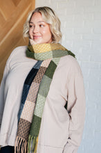 Load image into Gallery viewer, Keep Me Cozy Checkered Fringe Scarf in Woodland Shades
