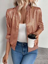 Load image into Gallery viewer, Casual fall print thin cropped bomber jacket
