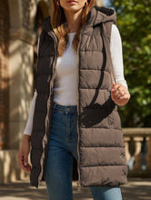 Load image into Gallery viewer, Solid color hooded zip-up cotton vest_CWOCASL00104
