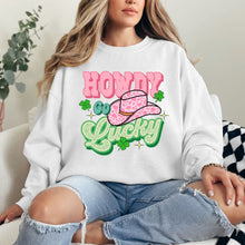 Load image into Gallery viewer, Howdy Go Lucky Graphic Sweatshirt

