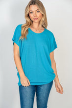 Load image into Gallery viewer, Short Sleeve Dolman Top in Turquoise
