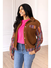 Load image into Gallery viewer, Brown Sherpa with Multi-Colored Sleeves
