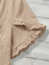 Load image into Gallery viewer, Boho Floral Embroidery V-Neck Ruffle Sleeves Shirt
