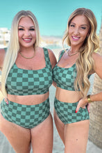 Load image into Gallery viewer, Bali Checkered High Waisted Swim Bottoms
