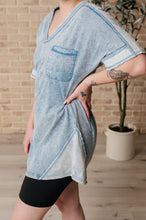 Load image into Gallery viewer, Earthy Chic Mineral Wash Mini Dress in Denim
