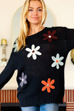 Load image into Gallery viewer, Long Sleeve Flower Patches Sweater Knit Top
