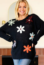 Load image into Gallery viewer, Long Sleeve Flower Patches Sweater Knit Top
