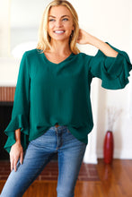 Load image into Gallery viewer, Three Quarter Sleeve Solid Woven Blouse Top
