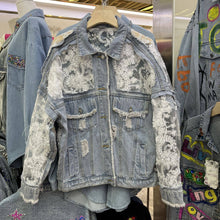 Load image into Gallery viewer, Sheer Floral Lightweight Embroidered Lace Denim Jacket
