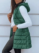 Load image into Gallery viewer, Solid color hooded zip-up cotton vest_CWOCASL00104
