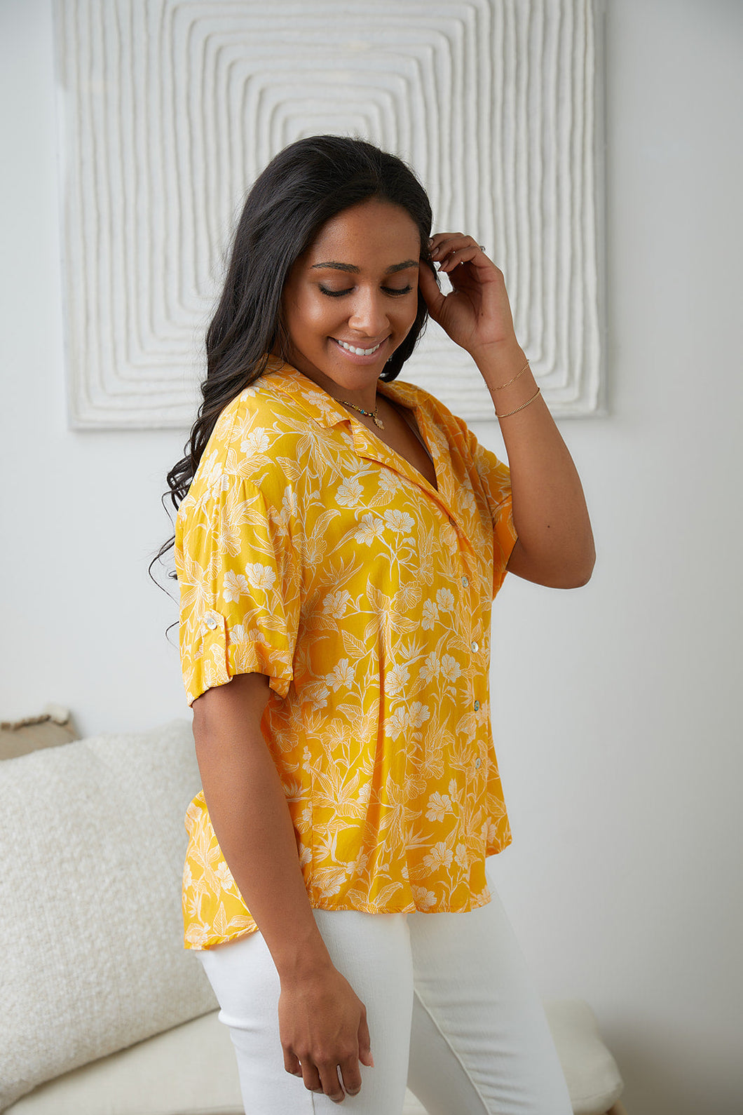 Clementine Floral Button Up Blouse