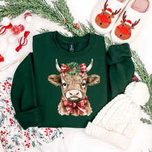 Load image into Gallery viewer, HIghland Cow Christmas Graphic Tee and Sweatshirt
