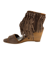 Load image into Gallery viewer, True Fringe Wedge in Taupe

