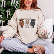 Load image into Gallery viewer, Merry Highland Cows Graphic Tee and Sweatshirt
