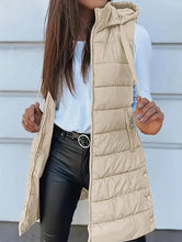 Load image into Gallery viewer, Solid color hooded zip-up cotton vest_CWOCASL00104
