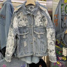 Load image into Gallery viewer, Sheer Floral Lightweight Embroidered Lace Denim Jacket
