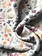 Load image into Gallery viewer, Flutter Sleeve Watercolor Floral &amp; Leopard Print V-Neck Top
