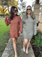 Load image into Gallery viewer, PREORDER: So Delightful Cable Knit Sweater Dress in Four Colors
