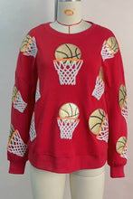 Load image into Gallery viewer, Basketball sequin embroidered overfit long sleeve sweatshirt
