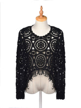 Load image into Gallery viewer, Crosa - Vintage Hollow Knit Batwing Sweater

