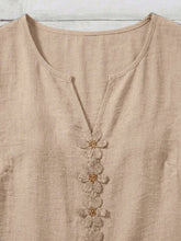 Load image into Gallery viewer, Boho Floral Embroidery V-Neck Ruffle Sleeves Shirt
