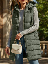 Load image into Gallery viewer, Solid color hooded zip-up cotton vest_CWOCASL00104
