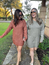 Load image into Gallery viewer, PREORDER: So Delightful Cable Knit Sweater Dress in Four Colors
