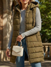 Load image into Gallery viewer, Solid color hooded zip-up cotton vest_CWOCASL00104
