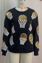 Load image into Gallery viewer, Basketball sequin embroidered overfit long sleeve sweatshirt
