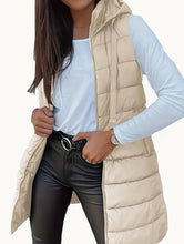 Load image into Gallery viewer, Solid color hooded zip-up cotton vest_CWOCASL00104

