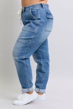 Load image into Gallery viewer, Clayton High Rise Cuffed Cargo Denim Jogger
