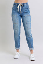 Load image into Gallery viewer, Clayton High Rise Cuffed Cargo Denim Jogger
