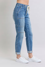 Load image into Gallery viewer, Clayton High Rise Cuffed Cargo Denim Jogger
