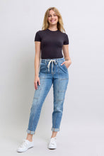 Load image into Gallery viewer, Clayton High Rise Cuffed Cargo Denim Jogger
