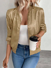 Load image into Gallery viewer, Casual fall print thin cropped bomber jacket
