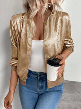 Load image into Gallery viewer, Casual fall print thin cropped bomber jacket
