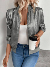 Load image into Gallery viewer, Casual fall print thin cropped bomber jacket

